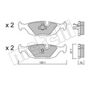 1x ORIGINAL® Metelli 22-0070-0 Bremsbelagsatz, Scheibenbremse Hinten, exkl.