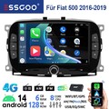 DAB+ 8 Core 6+128GB Carplay Autoradio Android 14 Für Fiat 500 2016-2019 GPS NAVI