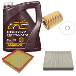 FEBI BILSTEIN Inspektionspaket 5L MANNOL Energy Formula PD 5W-40 für BMW 1er