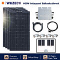 600Watt Wechselrichter |400Watt Schwarz Flexible Solarpanel Balkonkraftwerk Mono