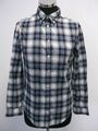 Massimo Dutti Bluse Hemd Langarm blau-weiß kariert Gr.34(Z94)