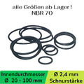 O Ring NBR 70 Ø 20-200 mm x 2,4 mm Schnurstärke Dichtring Rundring Gummi 0 OR 👍