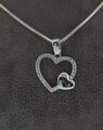 Damen Halskette mit Herz echt 925 Silber Gravur Schmuck Box für Frauen Geschenk