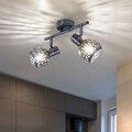 Spotleuchte Deckenlampe Deckenleuchte Spots beweglich 2 flammig antik grau E14