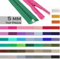 Spiral Reißverschluss teilbar 25-50cm 5mm 46 Farben Jacke Tasche Kunststoff