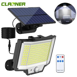 200 LED Solarleuchte Solarlampe mit Bewegungsmelder Außen Sensor Fluter Strahler