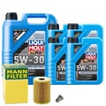 Motoröl 5W30 LIQUI MOLY Longtime High Tech 9L+MANN Ölfilter+Ölablassschraube