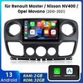 Android13 für Renault Master III Opel Movano B Nissan NV400 Autoradio KAM 2+32G