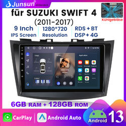 4G DAB+ Android 13 Autoradio Carplay Für Suzuki Swift 4 IV 2011-2017 GPS 6+128GB