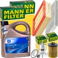 MANN INSPEKTIONSPAKET+5L ORIGINAL 5W30 ÖL passend für OPEL CORSA C COMBO 58-90PS