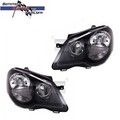 SCHEINWERFER LINKS + RECHTS MIT STELLMOTOR GTI SCHWARZ FÜR VW POLO 2005 - 2009