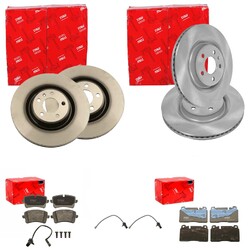 TRW BREMSSCHEIBEN + BELÄGE VORNE + HINTEN passend für PORSCHE MACAN 95BVA 345x30mm | HA 330x22mm | Bitte PR-Nummer beachten
