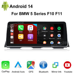 12,3" Android 14 GPS Autoradio Sat Navi Für BMW 5er F10 F11 Wireless CarPlay LHD