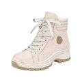 Rieker Damen Schnürstiefel Beige Winter Schuhe gefüttert X9334-62