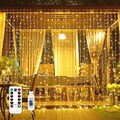 300 LED Lichterkette Lichtervorhang Lichternetz Party Garten Innen.Außen Deko DE