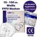 10 - 100 x FFP2 Maske Mundschutz Atemschutz Gesichtsschutz CE0598 weiß
