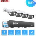 ZOSI 8CH 4K POE NVR Überwachungskamera Set H265+2TB Außen 4X5MP POE Kamera Alarm