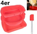 4er Set Silikon Backformen Rot Kastenform Kuchenform Tortenform Brotform Kuchen