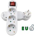 3 Fach 16A 250V EU Steckdose Schuko Steckdosenverteiler Schuk Stecker Schalter
