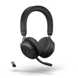 JABRA Evolve2 75 Stereo MS BT Headset, Schwarz, USB-A, 30 m Reichweite, BRANDNEU