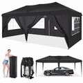 Pavillon 3x6m Faltpavillon Wasserdicht Stabil Popup Partyzelt mit 6 Seitenteilen