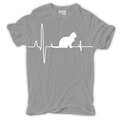 Herren T-Shirt Herzschlag Katze cat Katzenliebhaber Motive dezent Grösse S - 8XL
