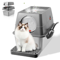 Edelstahl Katzenklo XXL Geschlossene Abnehmbare Katzentoilette Nicht-Klebrig 70L