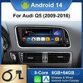 8.8" DAB+ Android 14 Autoradio CarPlay Für Audi Q5 8R 2009-2016 8-Kern 64GB WiFi