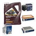 BOSCH Inspektionspaket 5L MANNOL Longlife 504/507 5W-30 für VW Polo 9N_ 1.4 16V