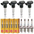 4x KAMOKA Zündspule +4x NGK Zündkerze für VW Polo 6R 6C 1.2 TSI 16V 6R_ 1.4
