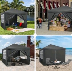 Pop-up Pavillon 3x3 m, Gartenzelt, Partyzelt, Camping, , UV50+, Stahl