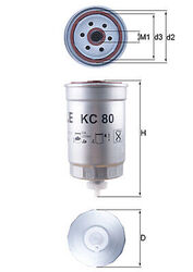 MAHLE ORIGINAL KC80 Kraftstofffilter für VW AUDI SKODA PEUGEOT LAND ROVER