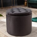 Eleganter Hocker MODERN BAROCK 50cm FARBWAHL Samt Aufbewahrungkorb Sitzhocker