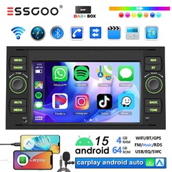 DAB+ Android15 4+64G Autoradio Carplay GPS WiFi RDS Für Ford Focus Fiesta Galaxy