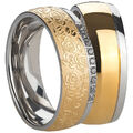 Ring Freundschafts- Partner- Ehe- Verlobungsringe Edelstahl Silber Gold +Gravur