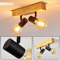 Holz/Schwarz Flur Strahler Vintage Decken Lampen Wohn Schlaf Zimmer Beleuchtung