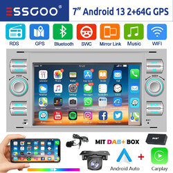 Für Ford Focus C S Max Transit Fiesta Kuga DAB+ Autoradio 64G Android 14 Carplay