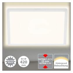 B-Ware Briloner  Slim LED Panel 22W Back Light Effekt Quadratisch Weiß