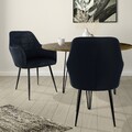 B-Ware 2er Esszimmerstühle Wohnzimmerstühle Stuhl Set aus Samt Schwarz