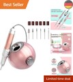 Nagelfräser, 6 in 1 Wiederaufladbare Elektrische Nagelfeile 35000 U/Min für G...