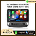 Android 14 Carplay Autoradio Für Benz Vito Viano W639 2003-2015 GPS Navi WIFI BT
