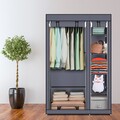 67" Stoffschrank 5 Schichten Kleiderschrank mit Kleiderstange +Staubschutzhaube