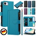 Für iPhone 17 16 15 14 13 12 Pro Max Plus Leder Handy Tasche Schutz Hülle Wallet