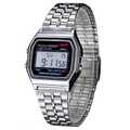 Retro Digitaluhr Armbanduhr Digital Herren Damen Uhr NEU Silber Alarm #3