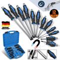Schraubendreher Schraubenzieher Set 12TLG KREUZ+ SCHLITZ Werkzeug Satz im Koffer