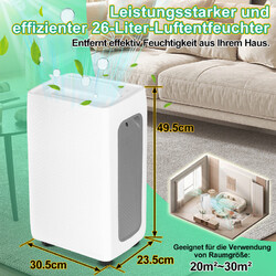 LuftentfeuchterWird Tank-Kapazität Bautrockner Modus Trocknen 16L/Tag 26L/Tag