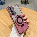 Glitzer Handy Hülle für Samsung A56 A55 A36 S25 S24 FE S23+ Ring Silikon Schutz