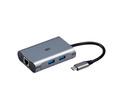 ISY IAD-1018 USB Adapter / Hub, Silber, Typ C auf LAN und Typ A *WIE NEU