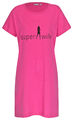 Moonline Damen Nachthemd kurzer Arm Baumwolle pink navy Gr. S M L 36 38 40 42 44