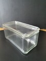 Wagenfeld Kubus längliche Dose Deckeldose Glas Pressglas Bauhaus Vorratsdose alt